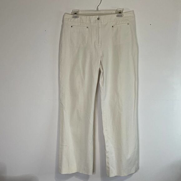 Elliott Lane Pants - Elliott Lauren cream off white color womens straight leg pants size 32